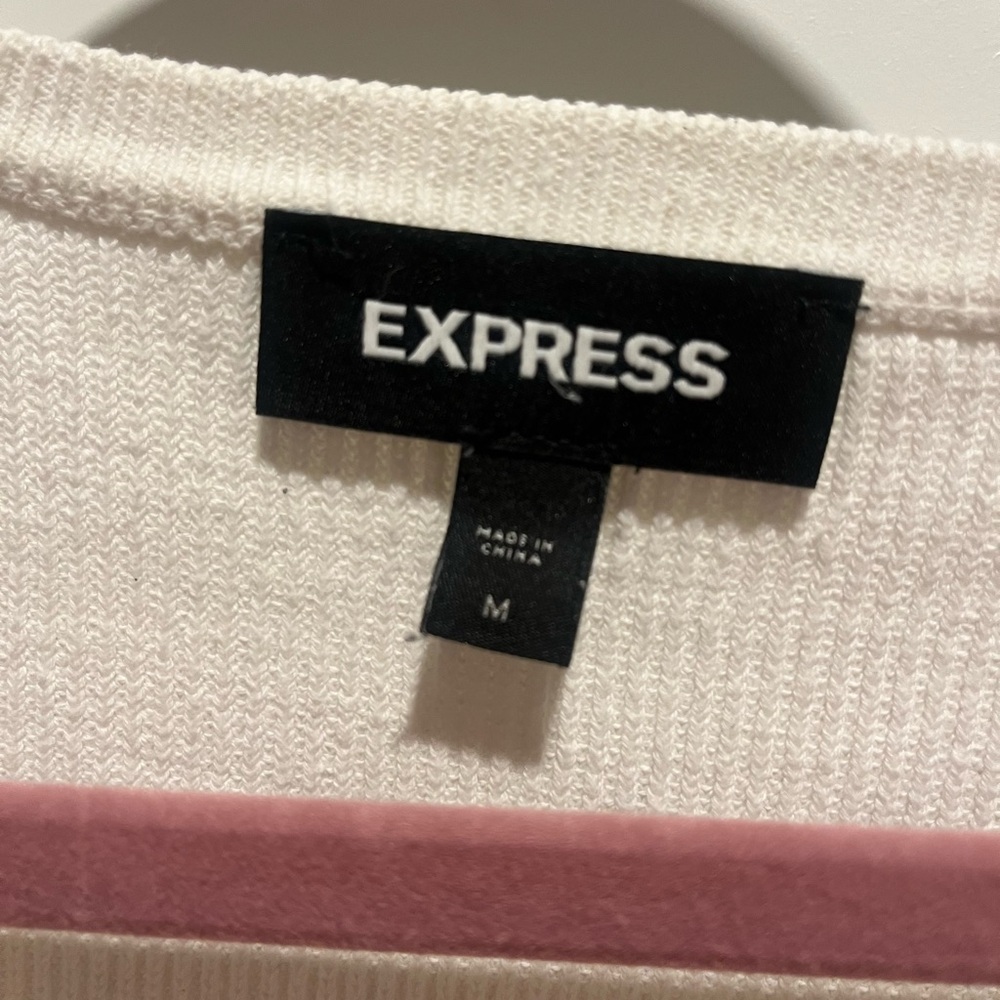 Express Cream Knit Sweater - Picture 2 of 3